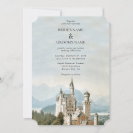Invitación Boda Forestal Rústico Castillo de cuento de hadas