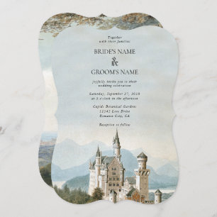 Invitación Boda Forestal Rústico Castillo de cuento de hadas