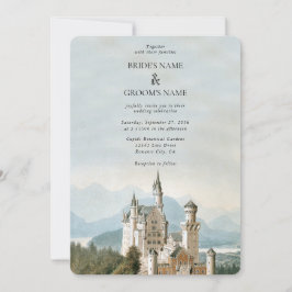 Invitación Boda Forestal Rústico Castillo de cuento de hadas