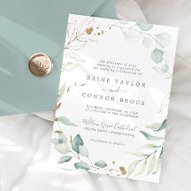 Boda formal Airy Greenery y Gold Leaf