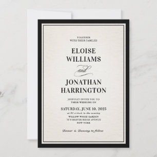 Invitación Boda Formal Antigua Moneda Negra Foto