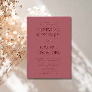 Invitación Boda Formal Antigua Riqueza Burgundy Rosewood