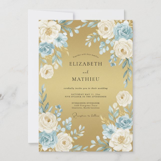 Invitación Boda Formal Áurea Regia (Anverso)