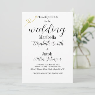 Invitación Boda Formal Blanca Moderna y Elegante