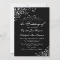 Boda Formal Clásica de Negro y Plata Elegante