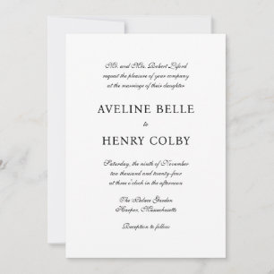 Invitación Boda Formal Clásica Elegante