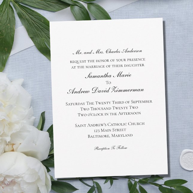 Invitación Boda Formal Clásica Tradicional Elegante (Subido por el creador)