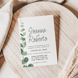 Invitación Boda formal clásico de eucalipto Minimalista