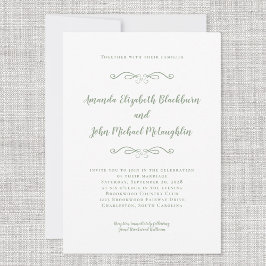 Invitación Boda formal clásico elegante Sage Green Timeless