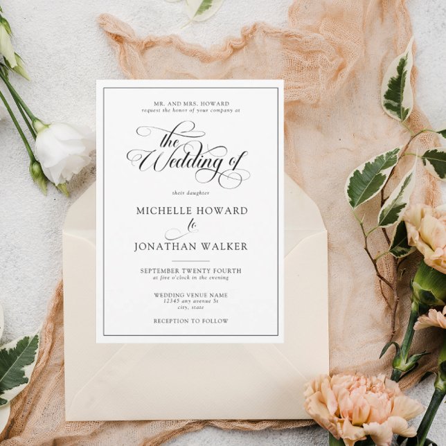 Invitación Boda formal clásico elegante y simple (Subido por el creador)