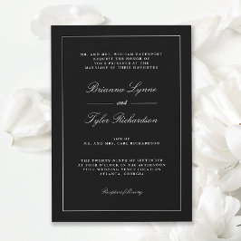 Invitación Boda formal clásico simple y elegante