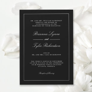 Invitación Boda formal clásico simple y elegante
