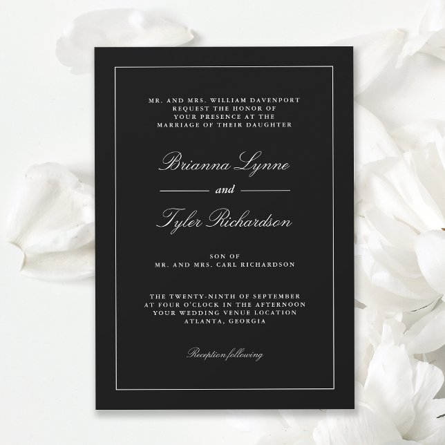 Invitación Boda formal clásico simple y elegante (Available in both printed and instant download digital formats.)