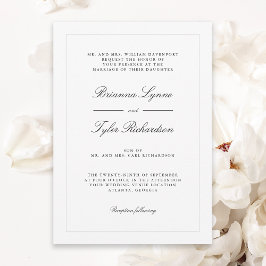 Invitación Boda formal clásico y elegante