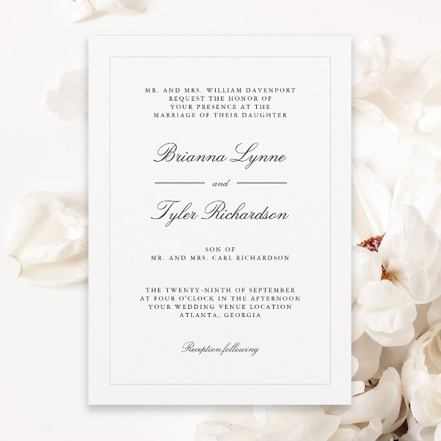 Invitación Boda formal clásico y elegante (Subido por el creador)