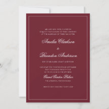 Boda Formal con Guion de Profundo Burdeos y Borde 