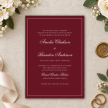 Boda Formal con Guion de Profundo Burdeos y Borde