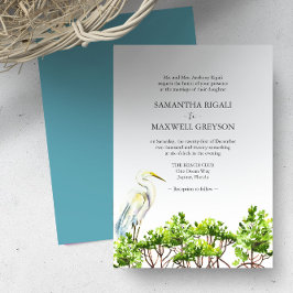 Invitación Boda formal de aves acuáticas tropicales