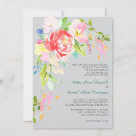 Invitación Boda formal de borde de Bouquet de primavera