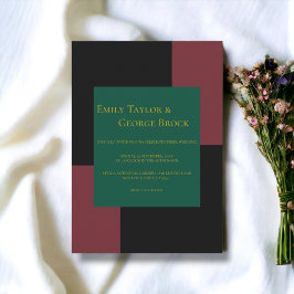 Invitación Boda formal de color retro de Moda delgada