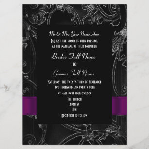 Invitación boda formal de fantasía de gótico negro