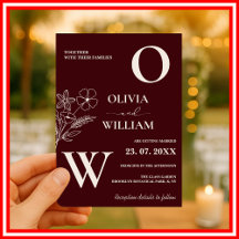 Boda Formal de Floral Elegante Burgundy y Marfil