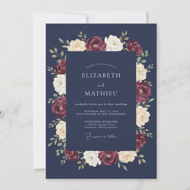 Invitación Boda Formal de Invierno de la Marina (Anverso)
