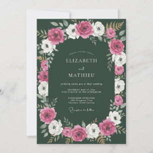 Invitación Boda Formal de Invierno en Verde Cazador