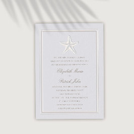 Invitación Boda formal de la costa costera del Grabado en rel