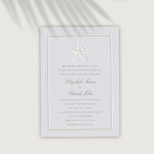 Invitación Boda formal de la costa costera del Grabado en rel