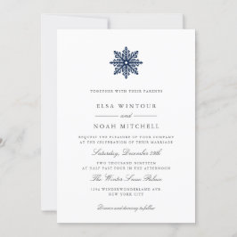 Invitación Boda formal de la foto de invierno del velero azul