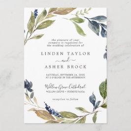 Invitación Boda formal de la vegetación otoñal