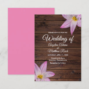 Invitación Boda formal de madera de flores de liga romántica