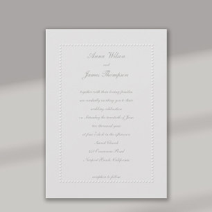 Invitación Boda formal de marfil de marco con rosca Grabado e