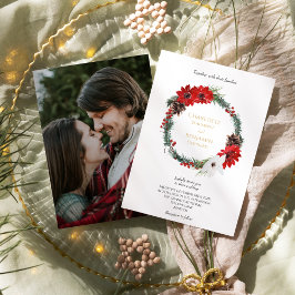 Invitación Boda Formal de Navidad Clásica Simple Foto