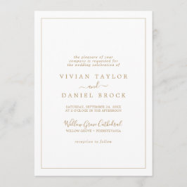 Invitación Boda formal de oro minimalista