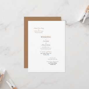 Invitación Boda Formal de Oro y Blanco de Ambos Padres
