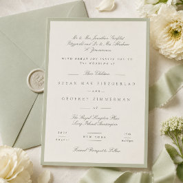 Invitación Boda Formal de Pistacho Suave