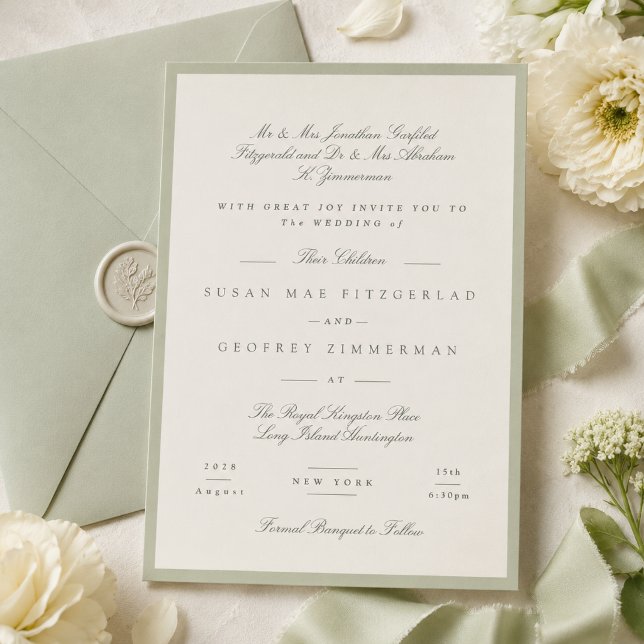 Invitación Boda Formal de Pistacho Suave (Subido por el creador)