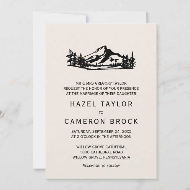 Invitación Boda formal de vintage Wilderness (Anverso)