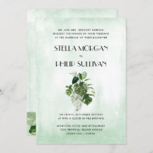 Boda formal del follaje tropical salvaje