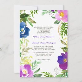 Invitación Boda formal del Jardín Violeta Azul