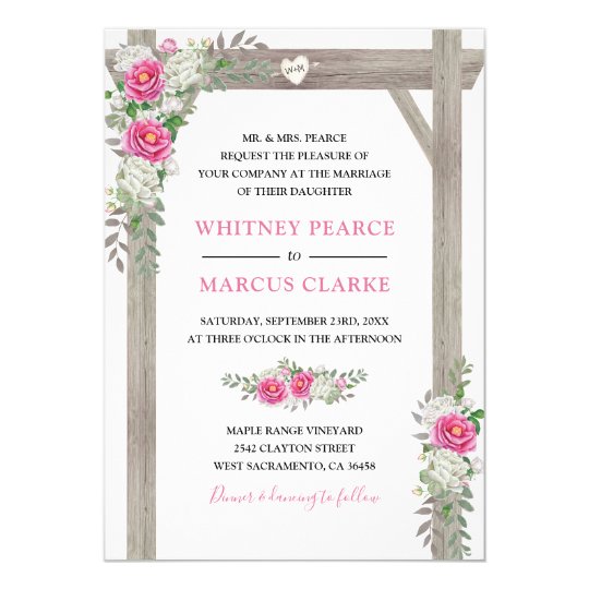 Invitacion Boda Formal Del Pais Del Arco Floral Rustico Del Zazzle Es