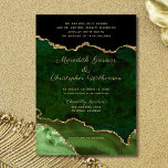 Invitación Boda formal del Purpurina de oro de Geode Green Ag<br><div class="desc">Invitación a la boda de la Purpurina de oro de la elegancia verde esmeralda con la presentación formal de los padres de la pareja. Creado por Bodas © Lesruba.</div>