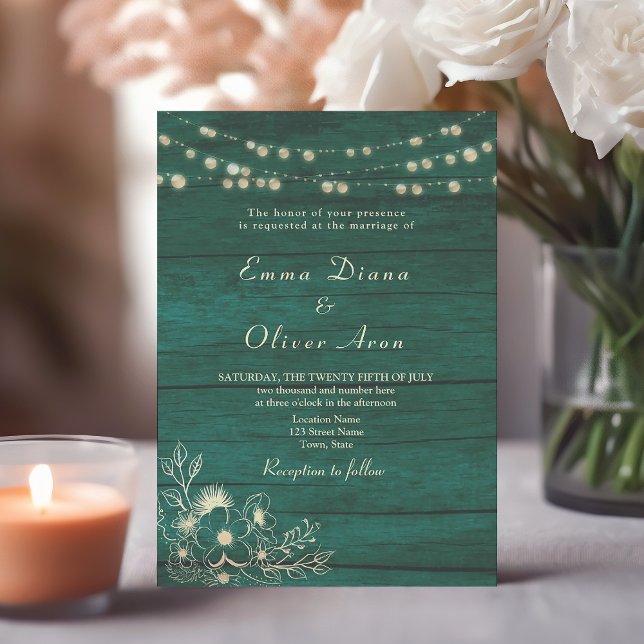 Invitación Boda formal del verde esmeralda (Subido por el creador)