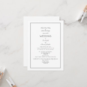 Invitación Boda Formal Elegante Ambos Conjuntos Padres 2 Luga