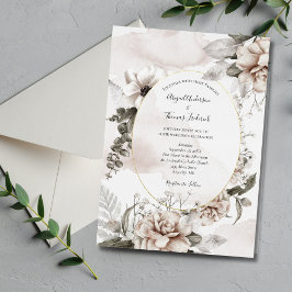 Invitación Boda formal elegante botánico floral rosa
