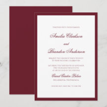 Boda Formal Elegante con Borde de Borgoña Profundo