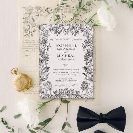 Invitación Boda formal elegante de flores botánicas