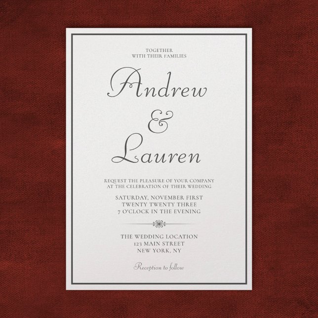 Invitación Boda formal elegante de lujo Pearl Classic (Luxury Pearl Classic Formal Elegant Wedding Invitation
)